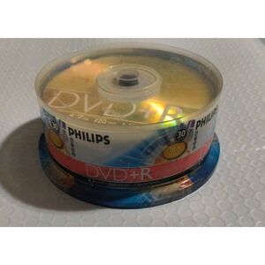 Sealed Philips 30 Pack DVD+R 4.7GB 120min 16x Speed Blank Media Spindle